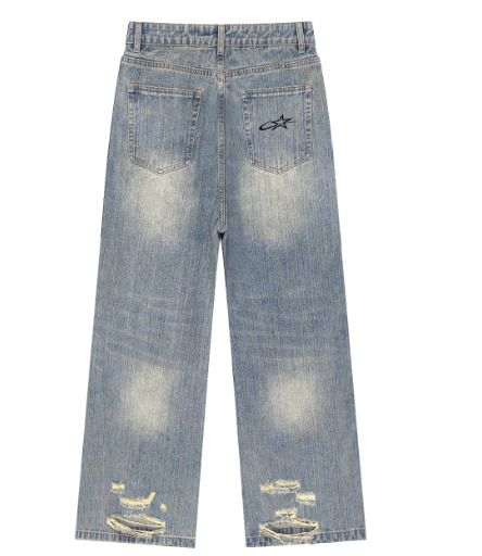 Eminere Vintage Wash Distressed Denim Jeans