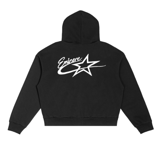Eminere Plaid Boxy Zip Hoodie