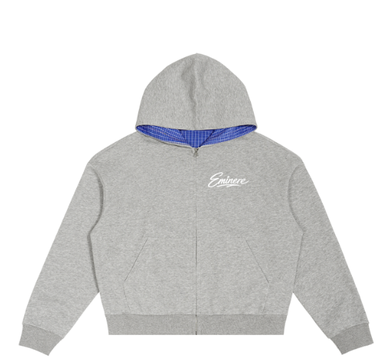Eminere Plaid Boxy Zip Hoodie